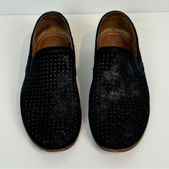 Trask Ali Black Metallic Perforated Suede Loafer 9.5 - Picture 4 of 10